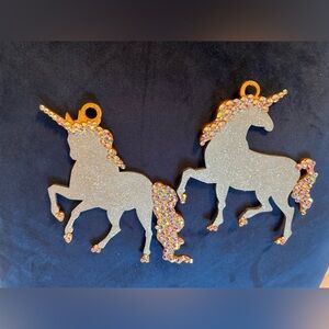 Sparkling Rhinestone Unicorn Ornaments